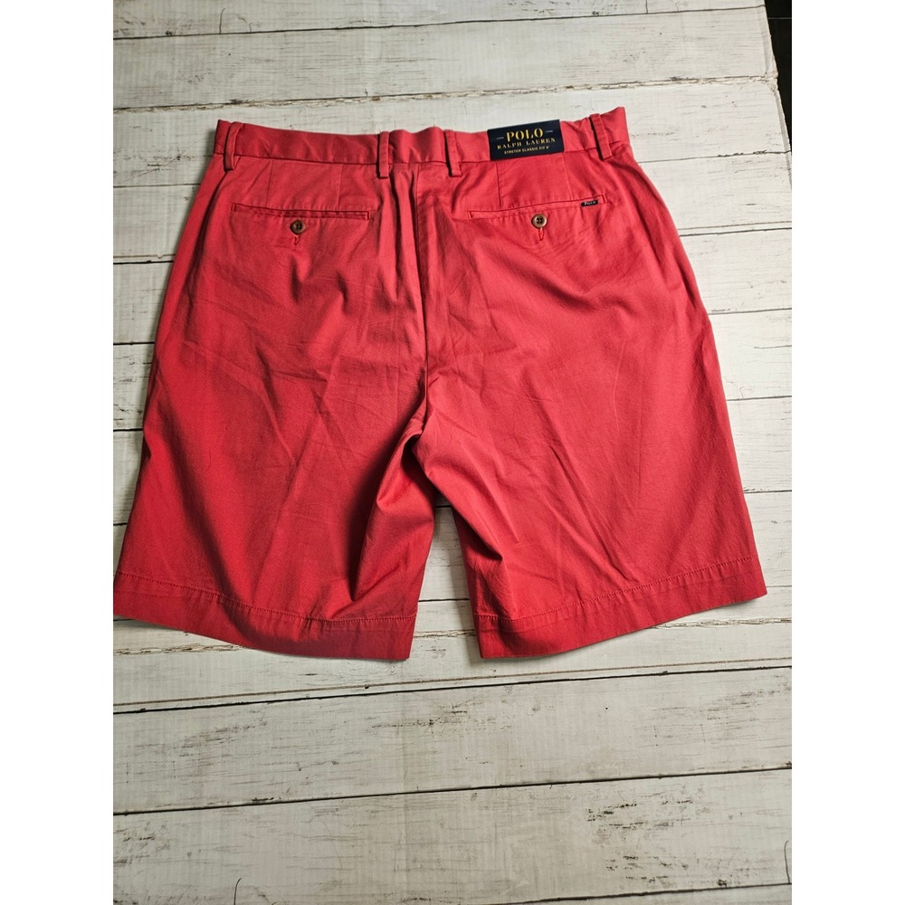 Polo Ralph Lauren Mens Chino Shorts Stretch Classic Fit Red Size 33 NWT